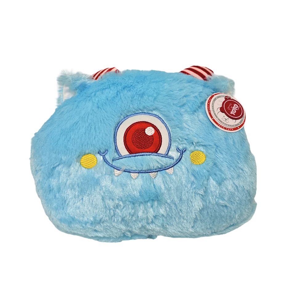 Toto Toys - Plush Cushion - Monster Face - Blue - 40 cm