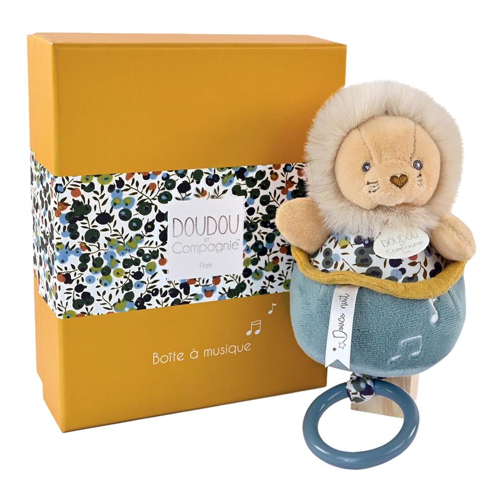 Doudou Et Compagnie - Bohemian Collection Lion Musical Toy - Yellow - 20cm