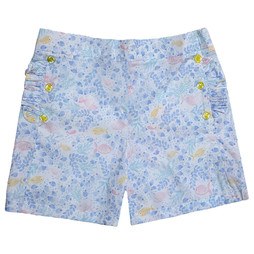 Jules & Juliette - Dia Baby Girl Shorts - Blue Yellow