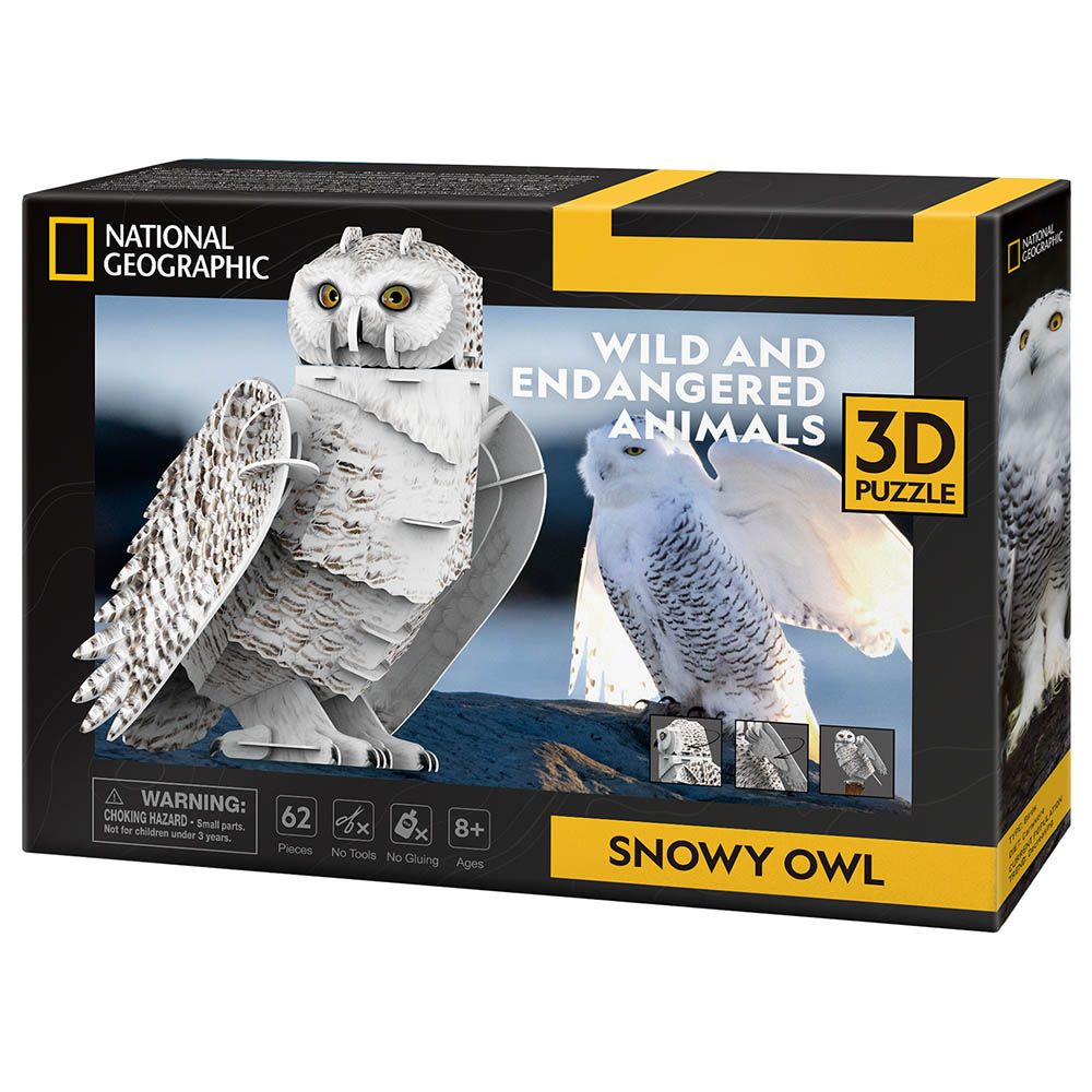 Cubicfun - National Geographic 3D Puzzle Snowy Owl - 62pcs