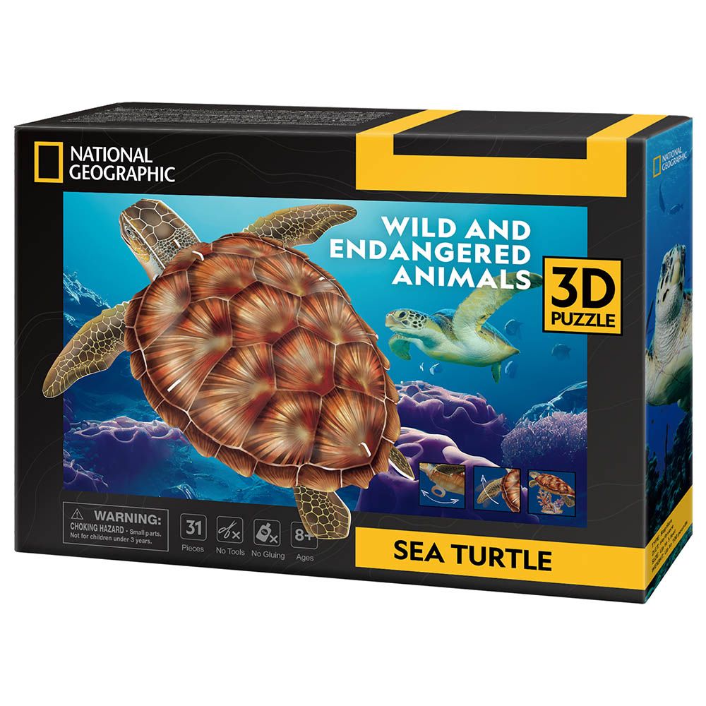 Cubicfun - National Geographic 3D Puzzle Sea Turtle - 31pcs