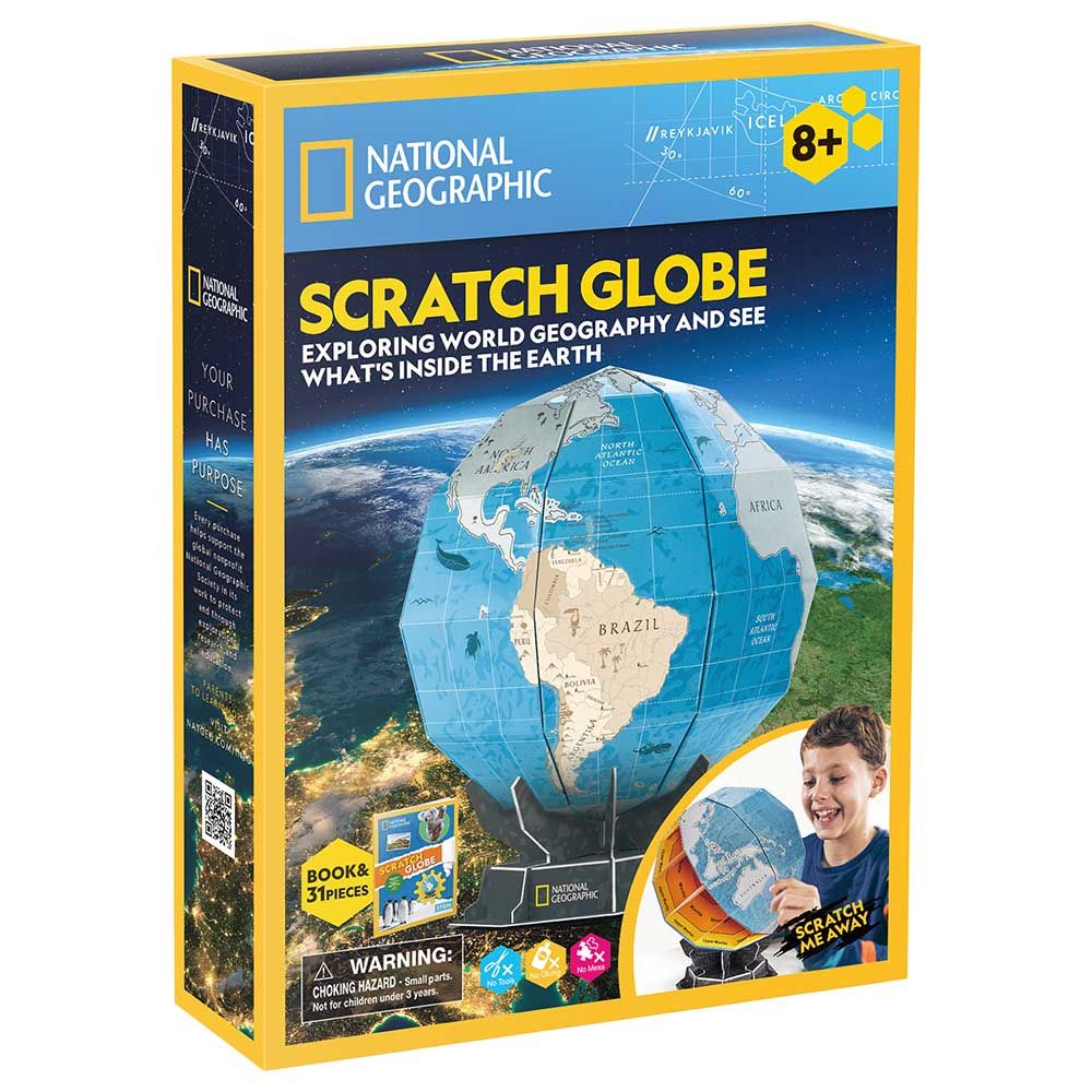 Cubicfun - National Geographic 3D Puzzle Scratch Globe - 31pcs