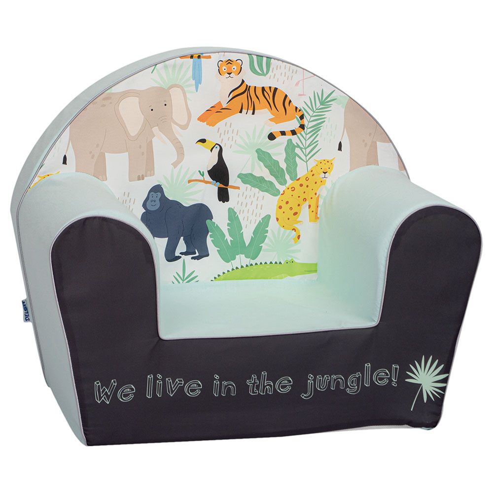 Delsit - Arm Chair Jungle On Celadon - Blue