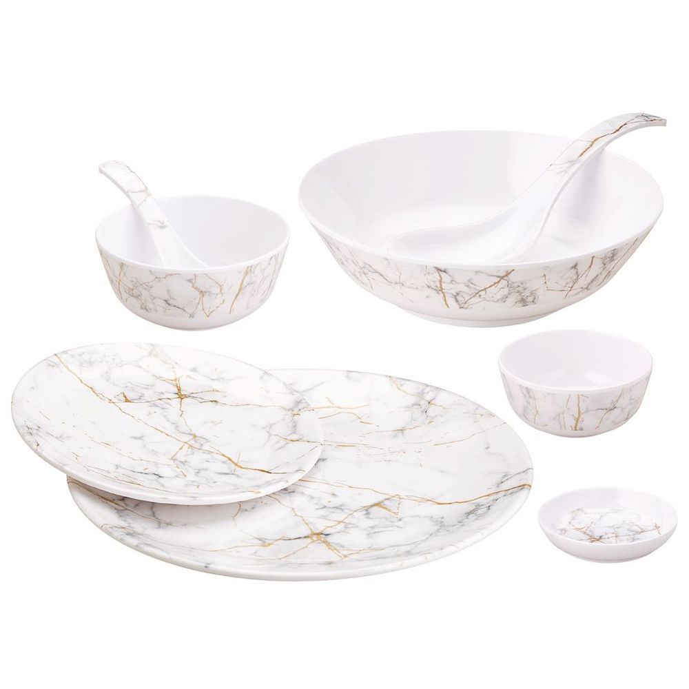 Dinewell - Melamine Ultra Dinner Set - White - 30 Pcs