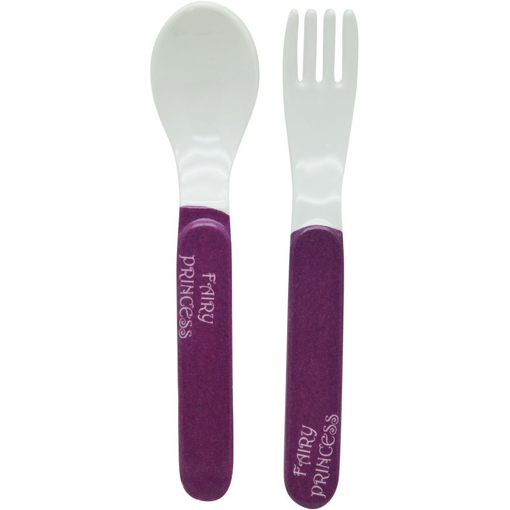 Dinewell - Kids Spoon And Fork Set Spoon - Fairy Princess - 2 Pcs - 6-Inch