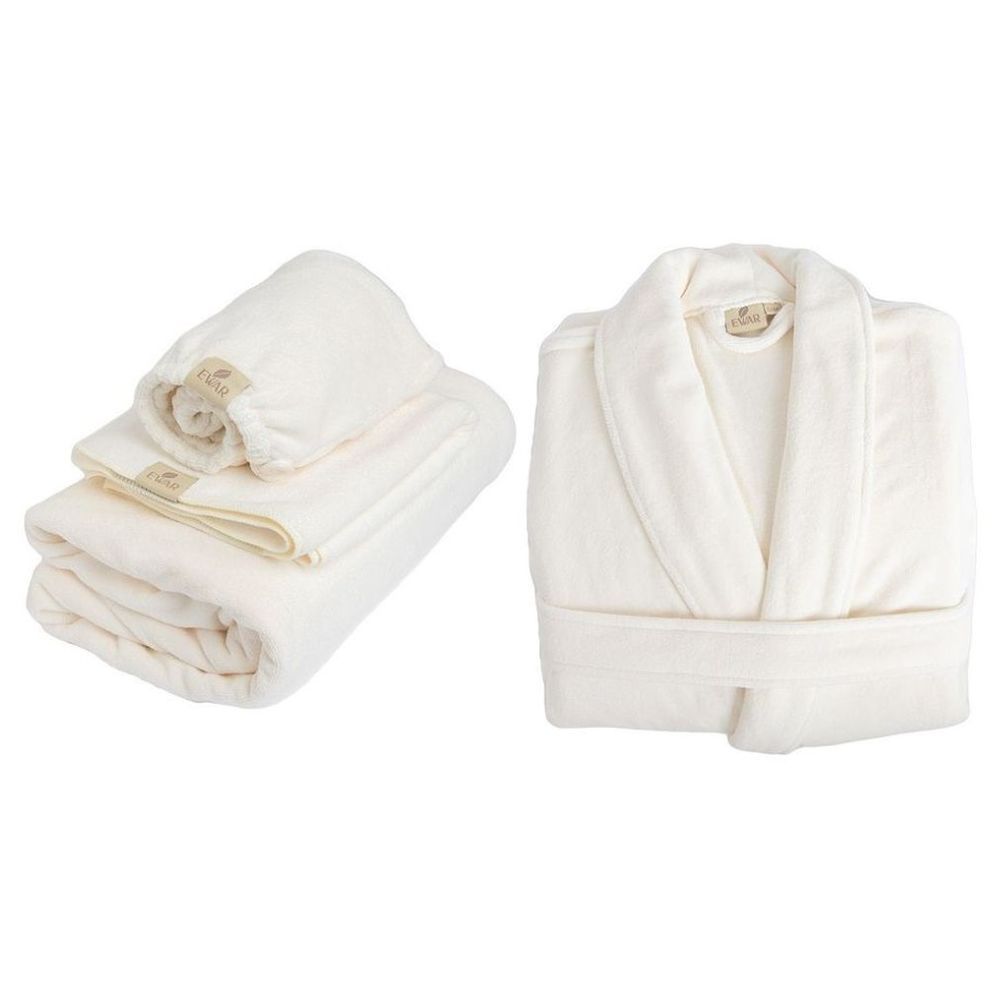 Ewar - Bath Towel Set - Beige - M/L - 4pcs