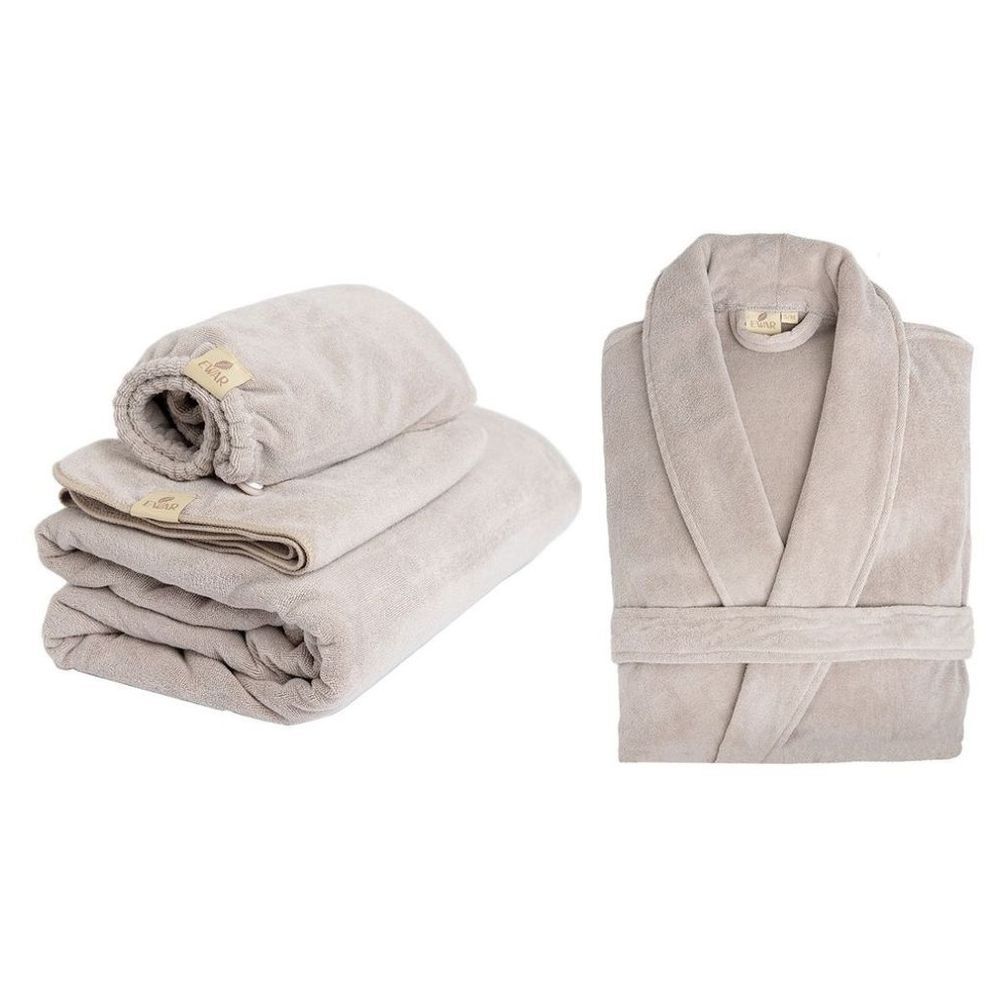 Ewar - Bath Towel Set - Brown - M/L - 4pcs