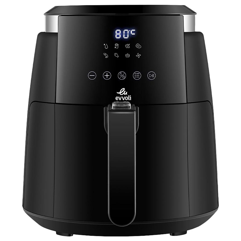 Evvoli - Digital Control Panel Air Fryer - Black - 4 L - 1500 W