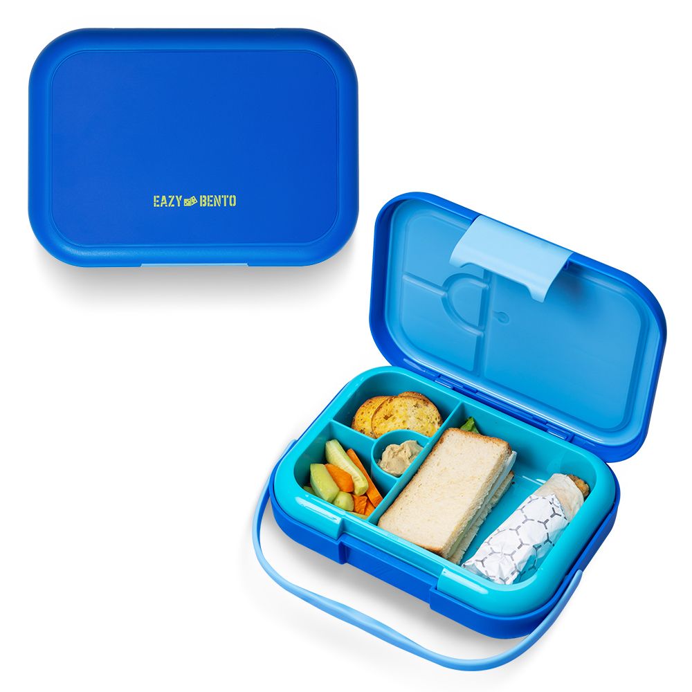 Eazy Kids - 4 Compartment Bento Lunch Box - Mat Blue