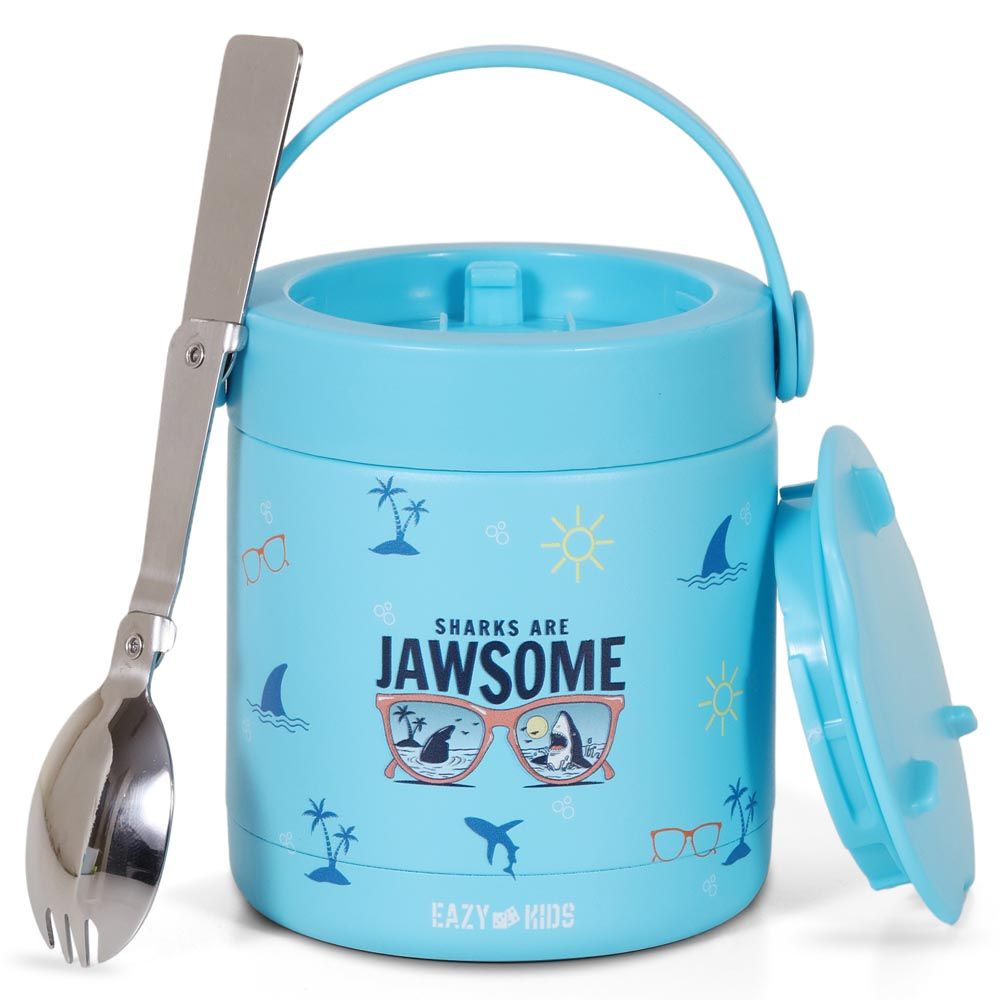 Eazy Kids - Jawsome Shark Insulated Food Jar - Blue - 350ml