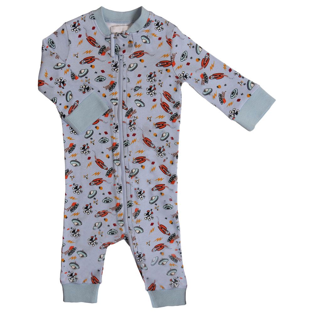 Eleonora Baby Wear - Space Explorer Organic Zip Sleepsuit - Blue