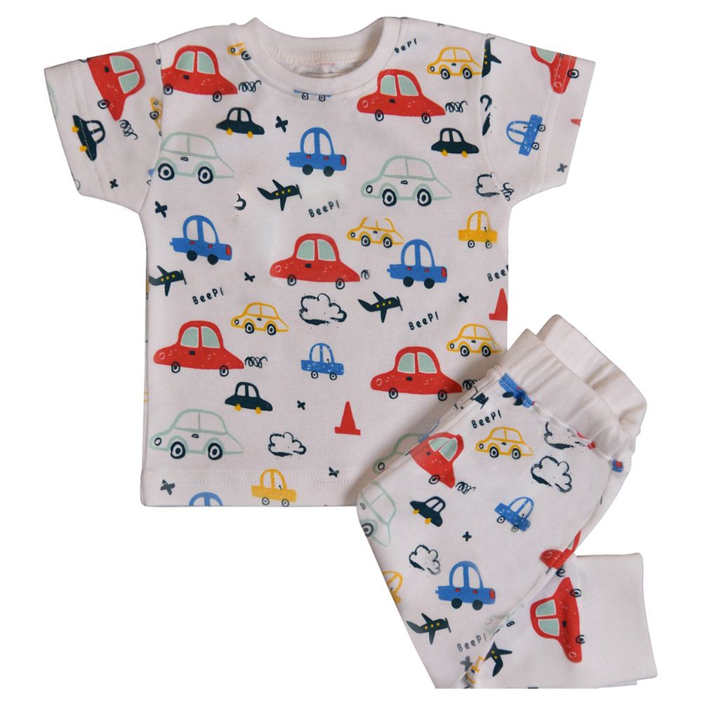 Eleonora Baby Wear - 2pc-Set - Car & Plane Adventure Pjs - White