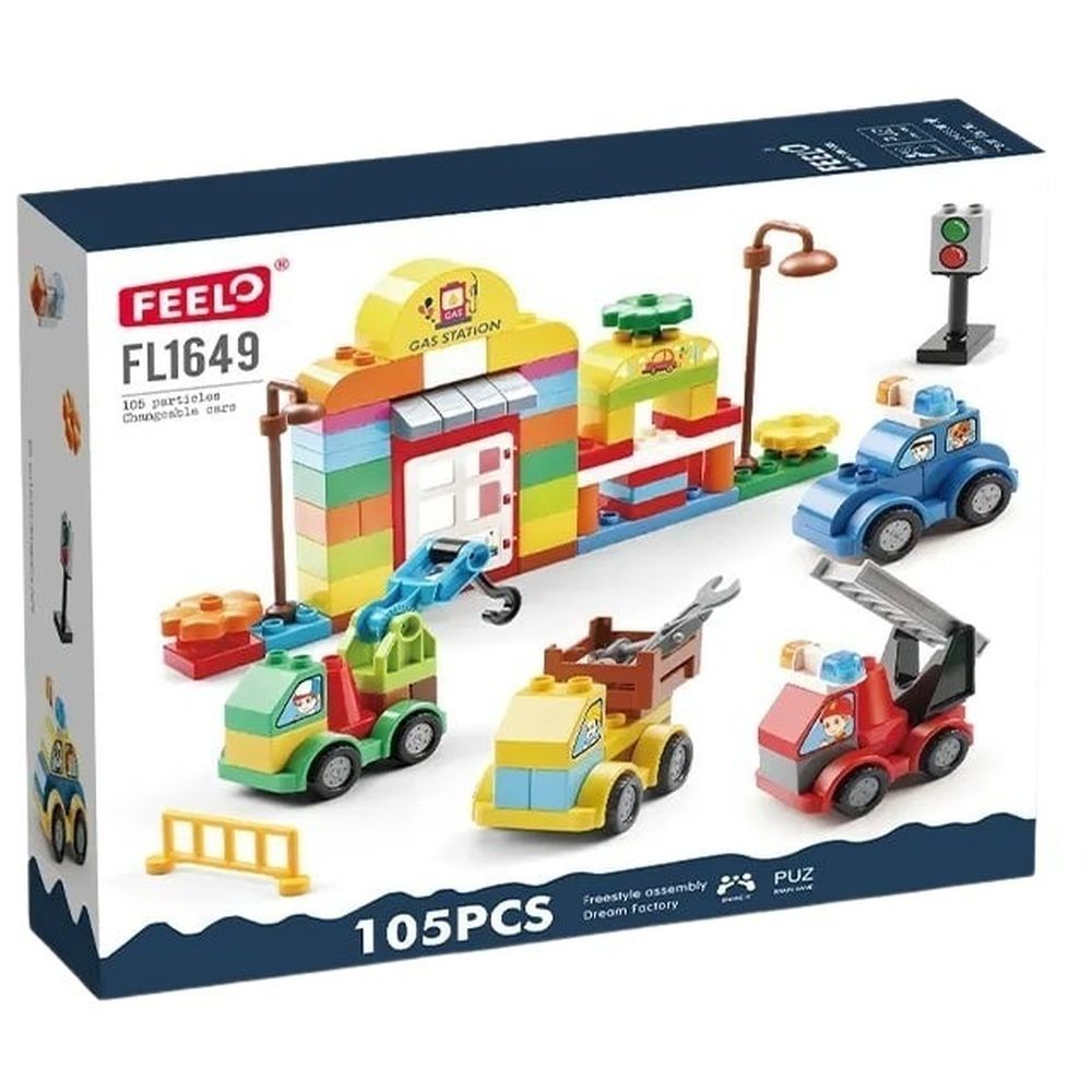 Feelo - Set of Cars Building Blocks Set - 105 Pcs