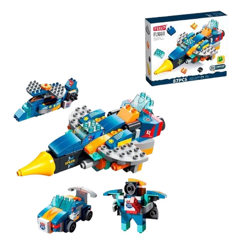 Feelo - 4 -In-1 Fighter Building Blocks Set - 87 Pcs