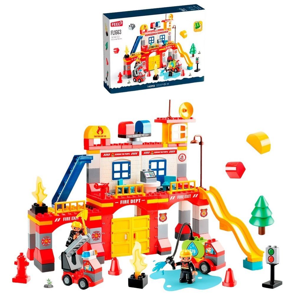 Feelo - Fire Fighting Station Building Blocks Set -145 Pcs