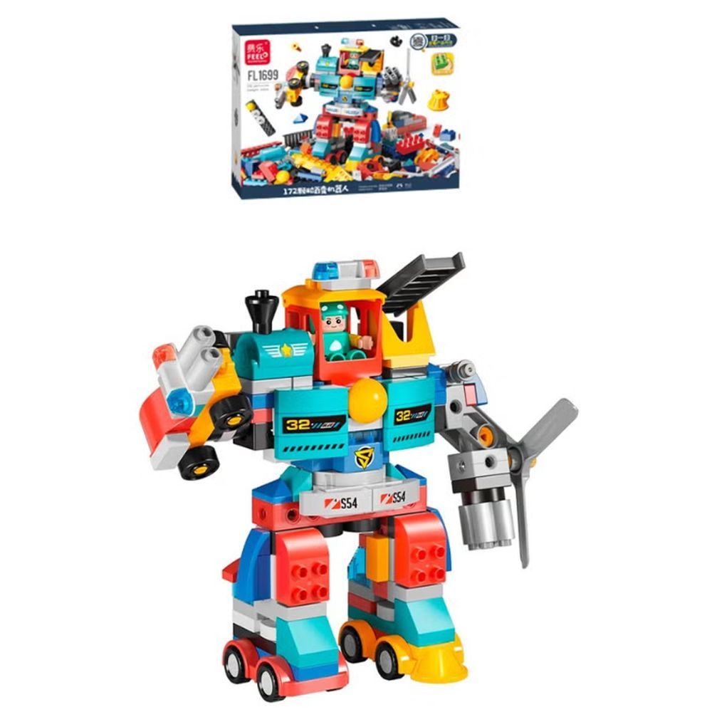 Feelo - 7-In-1 Transformer Robot Building Blocks - 172 Pcs