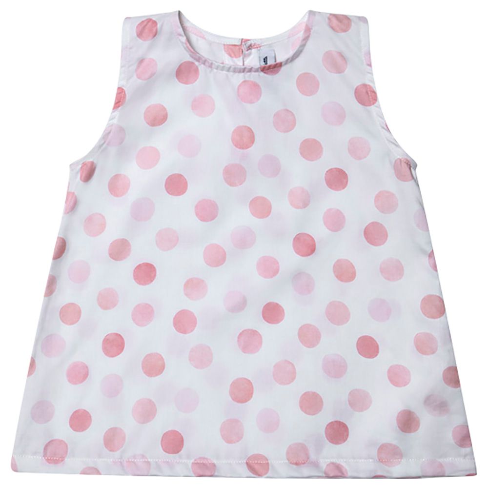 Jules & Juliette - Fleur Sleeveless Baby Blouse - Polka Pink