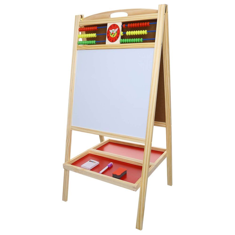 Factory Price - 2 Sided Wooden Easel Board w/ Accessories & Abacus