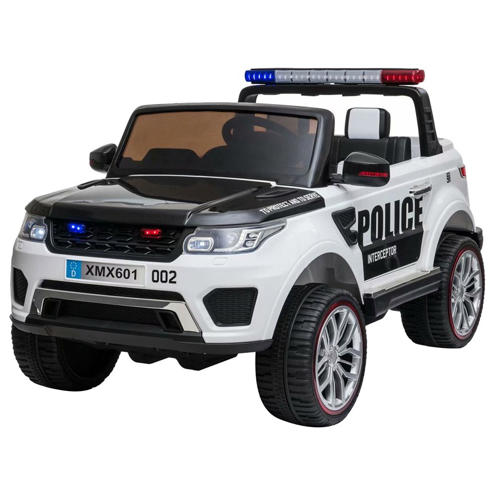 Factual Toys - Police Two Seater Kids Electric Car - 12V - White