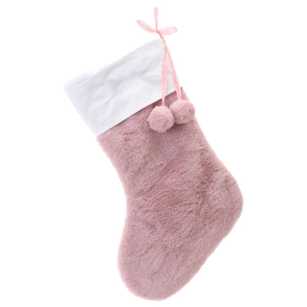 The Happy Tribe - Christmas Fur Stocking - Baby Pink