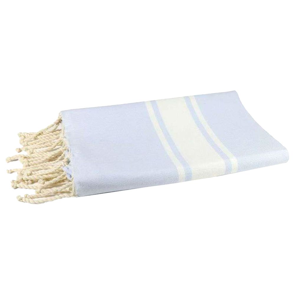 Hammam Corner - 100% Recycled Cotton Classic Beach Towel - Sky Blue