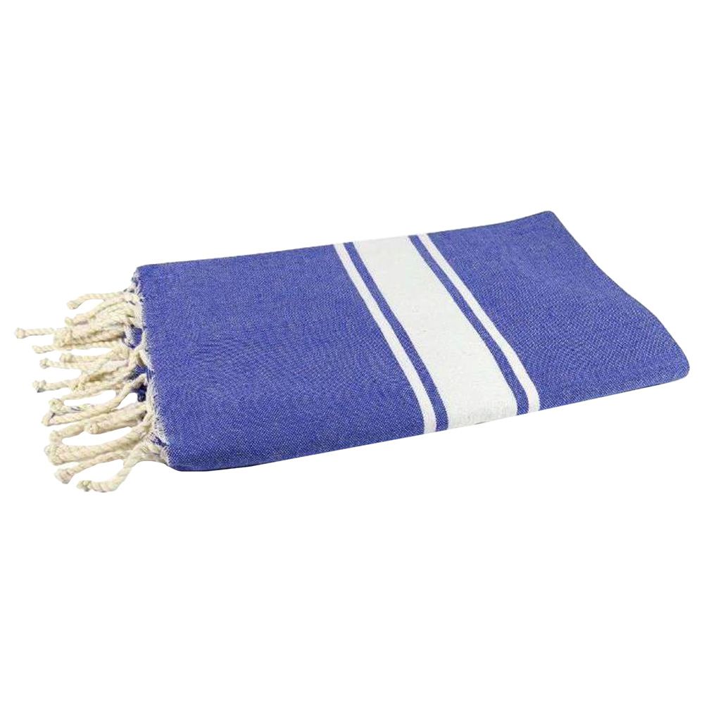 Hammam Corner - 100% Recycled Cotton Classic Beach Towel - Blue Ocean