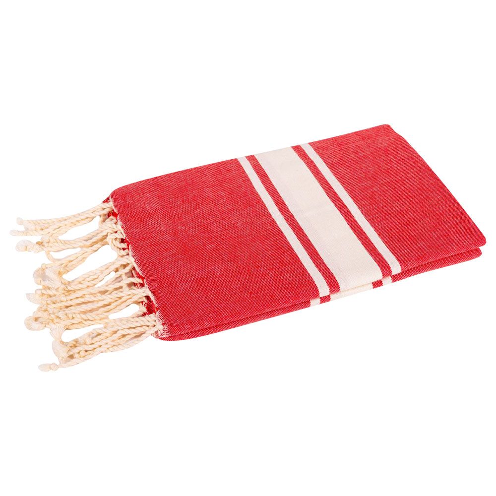 Hammam Corner - 100% Recycled Cotton Classic Beach Towel - Red