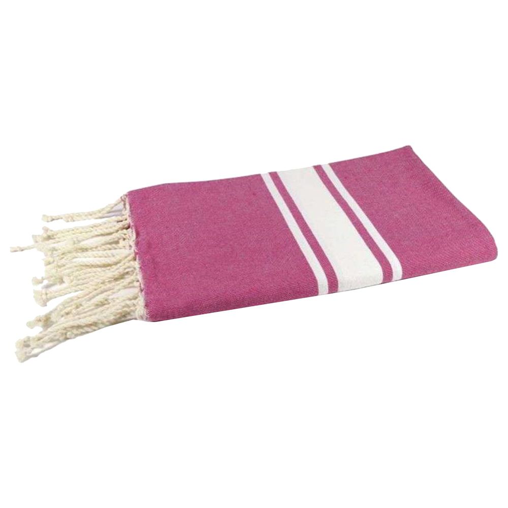 Hammam Corner - 100% Recycled Cotton Classic Beach Towel - Fushia