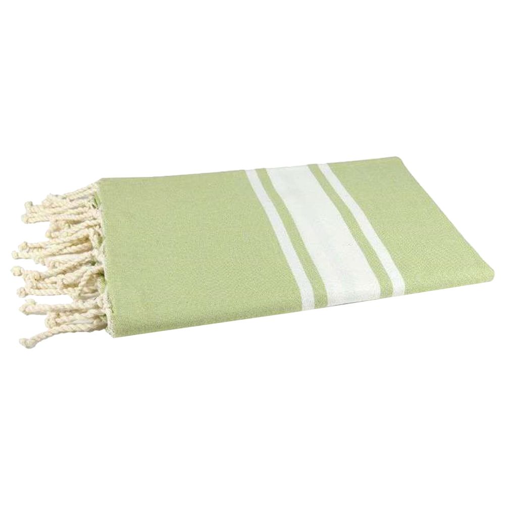 Hammam Corner - 100% Recycled Cotton Classic Beach Towel - Green