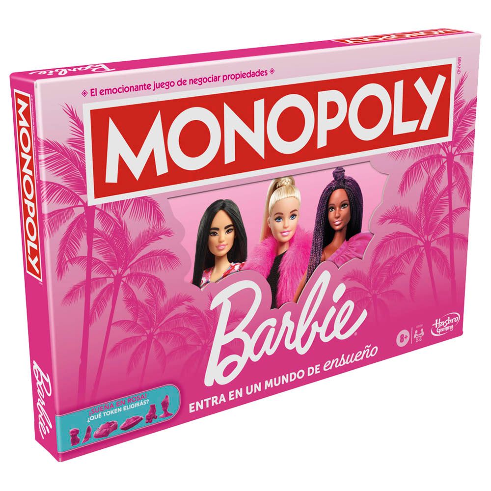 Monopoly - Barbie Edition Board Game With 6 Zinc Tokens