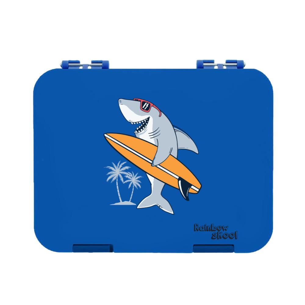 Rainbow Skool - 4-6 Compartment Lunch Box - Shark - Blue