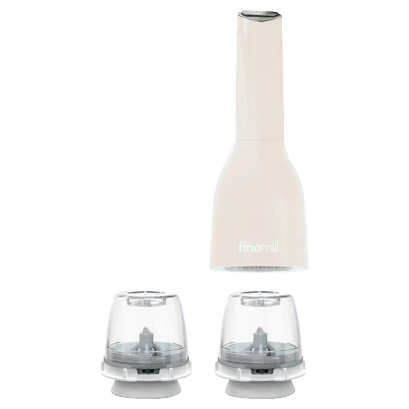 Finamill - Battery Operated Spice Grinder w/ Two Pods - Soft Cream