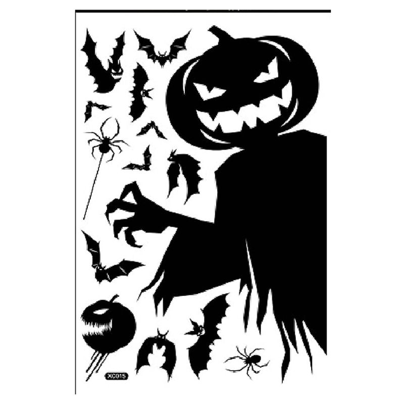 Brain Giggles - Halloween Pumpkin Window Wall Sticker - Black