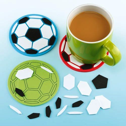 Baker Ross Football Mosaic Coaster Kits (Pack of 6)