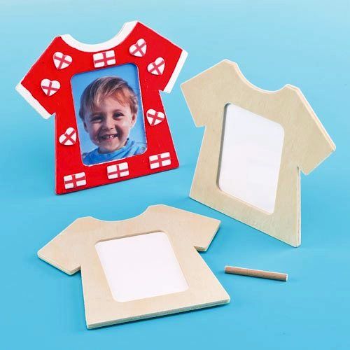 Baker Ross T-Shirt Wooden Photo Frames (Pack of 3)