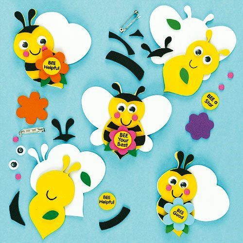 Baker Ross Motivational Bee Badge Kits (Pack of 4)