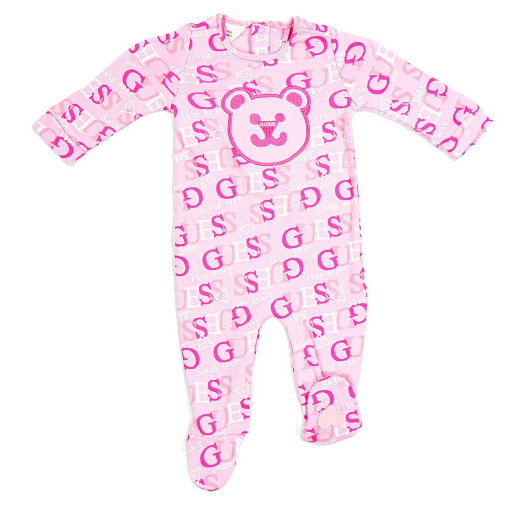 Guess - Girl's Printed Footie Sleepsuit - Pink