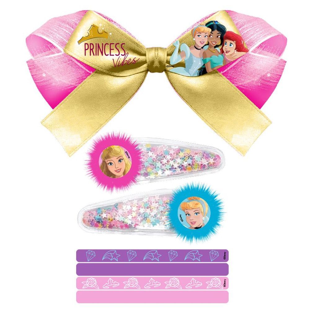 Disney - Girls Princess Bow & Hair Clips - 7pcs