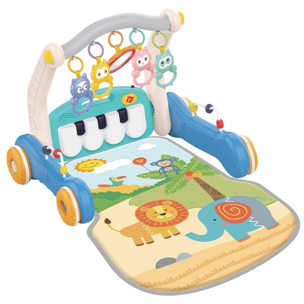 Huanger - 2-In-1 Baby Piano Playmat w/ Music & Walker