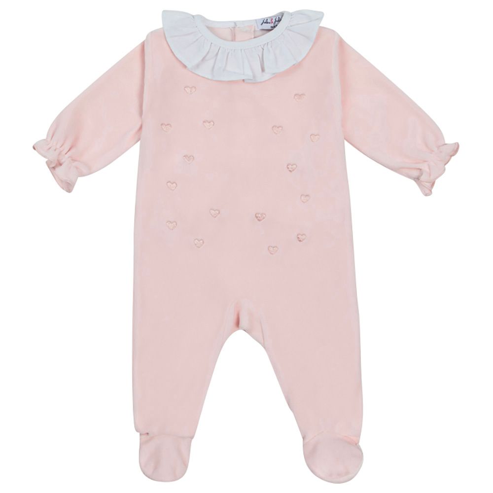 Jules & Juliette - Hearty Baby Footed Sleepsuit - Light Pink