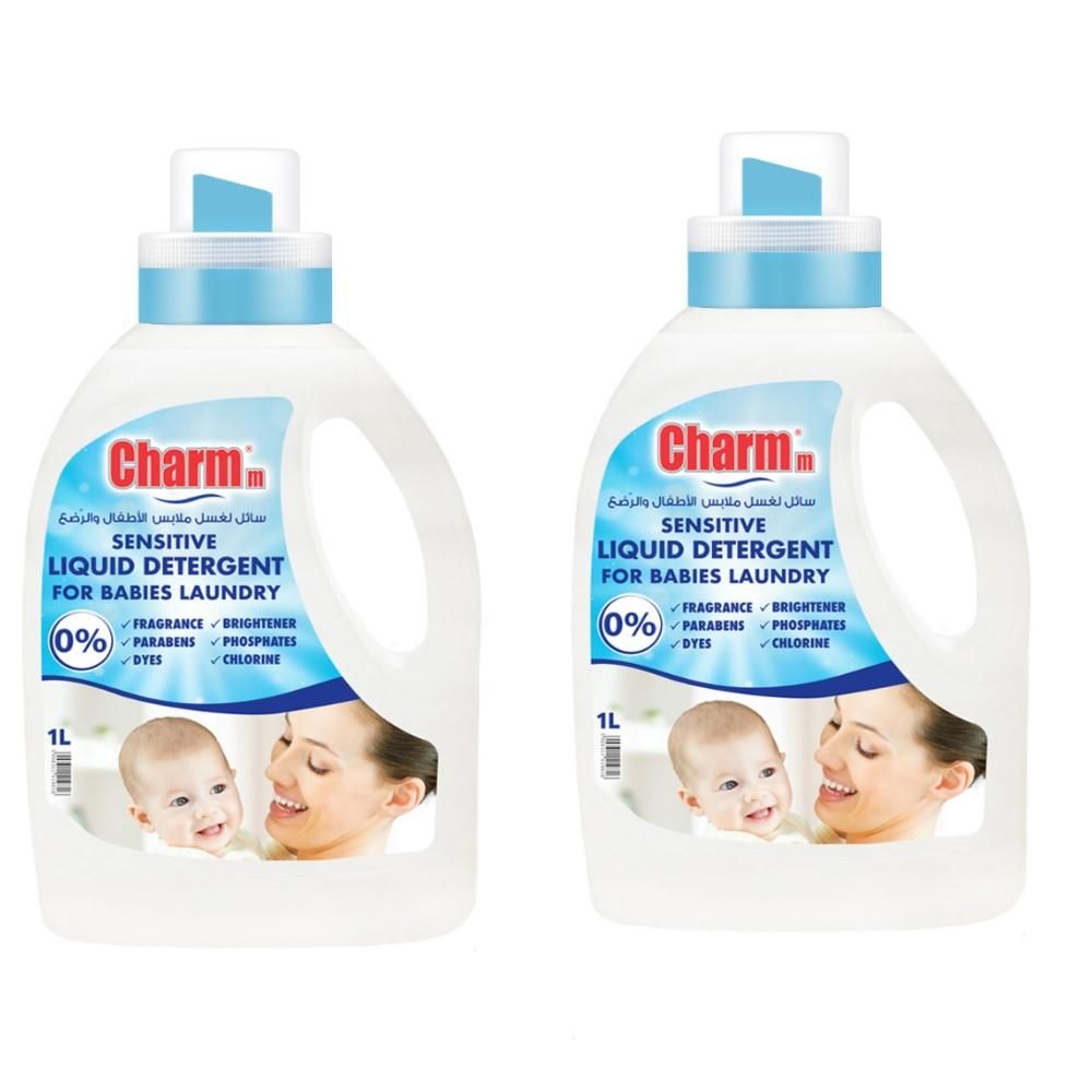 Charmm - Sensitive Laundry Liquid For Babies Laundry 1L - Pack of 2