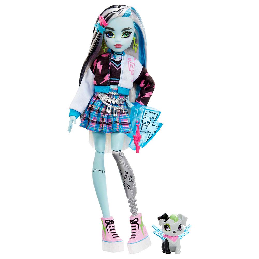 Mattel Games - Monster Posable Doll w/ Accessories & Pet - Frankie Stein