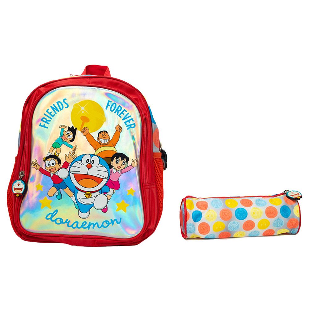 Doraemon - Back Pack 12-inch With Pencil Case - Red