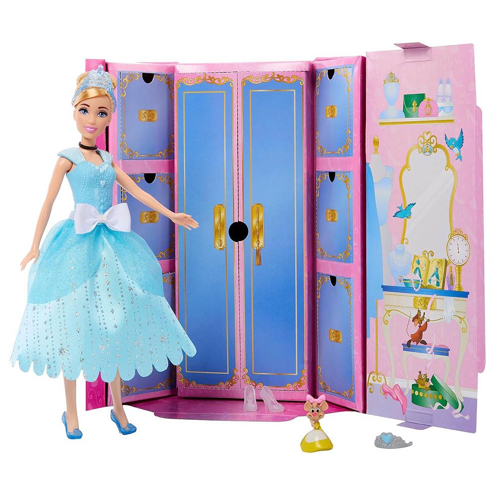 Mattel Games - Disney Princess Fashion Doll & Fashion Surprise - Cinderella - 14pcs