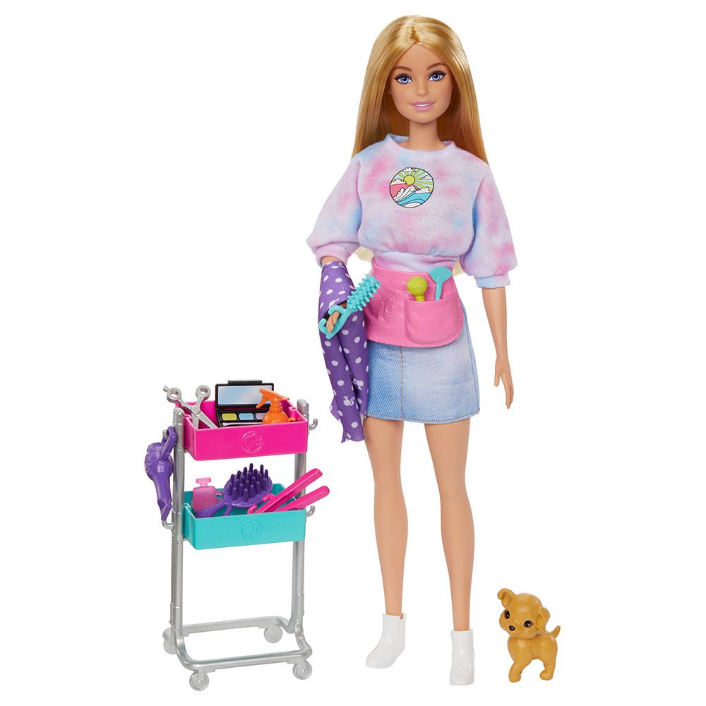 Mattel Games - Barbie Malibu Stylist Doll w/ Accessories Playset - 10pcs