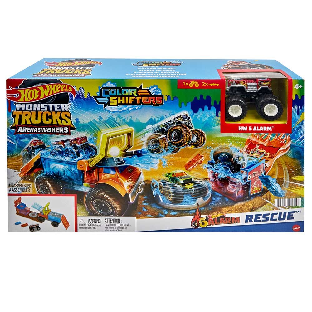 Hot Wheels - Arena Smashers/ 5 Alarm's Color Shifter Water Blast Smash Playset