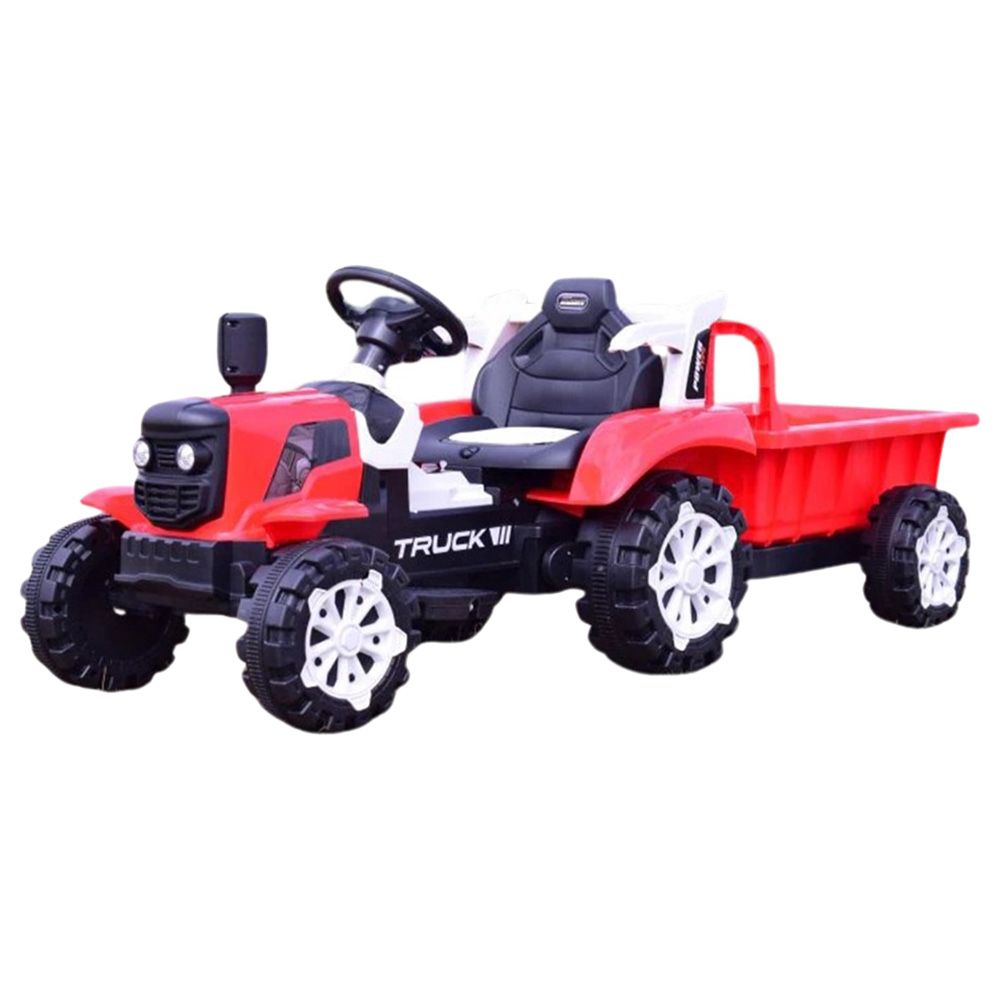 Megastar - Bump And Dump Hydraulic Ride On Tractor - Red - 12V