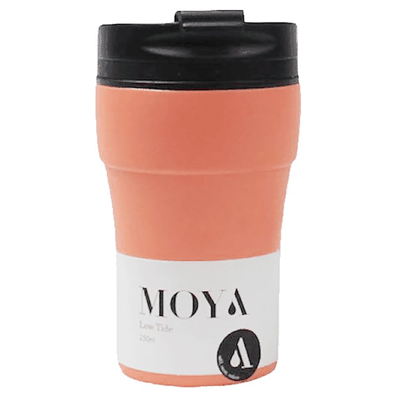 Moya - Low Tide Travel Coffee Mug - 250ml - Black/Coral