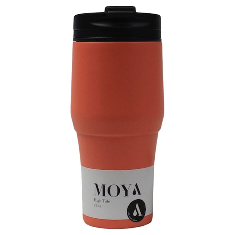 Moya - High Tide Travel Coffee Mug - 380ml - Black/Coral