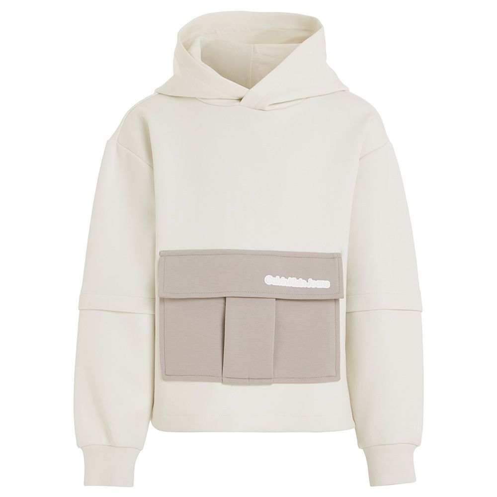 Calvin Klein - Spacer Color Block Hooded Sweatshirt - Ivory